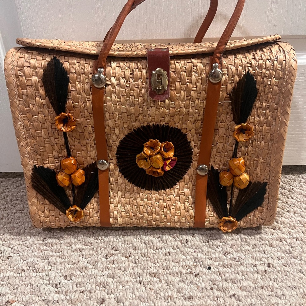 1960-1970s ladies Mexico straw bag